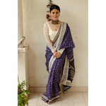 Handblock Printed Kota Silk Saree with patch borders in Satin silk/Crape Silk/Organza/Georgette Silk on the inside