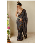 Handloom ,Handblock printed and handmade natural dyed mangalagiri cotton Ajrakh saree.