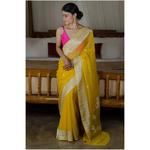 Handwoven Rupa Booti khaddi banarasi chiffon saree