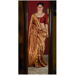 Handloom Twill linen saree blended with tissue blended