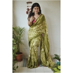 Handwoven and handmade Tussar silk shibori saree