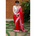 Handwoven Rupa Booti khaddi banarasi chiffon saree