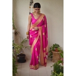 Kadiyal motif meenakari banarasi chiffon sari