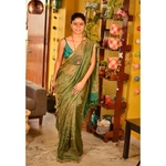 Handwoven Jari blended linen saree