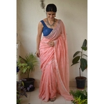 Handwoven Jari linen saree