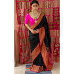 Handllom katan Banarasi silk saree with woven motifs.