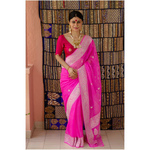 Handwoven kadhwa chiffon Banarasi silk saree with woven motifs.