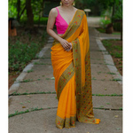 Handloom chiffon banarasi saree.