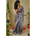 Handembroidered chikankari Kota Doria Saree