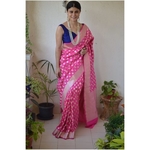 Handwoven Katan Silk Banarasi saree with handwoven motif and jari on pallu