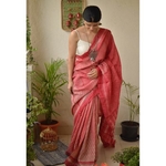 Handwoven shibori tussar silk saree