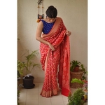 Handwoven khaddi georgette bhandhini banarasi saree