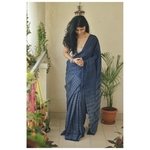 Handwoven and handmade Tussar silk shibori saree