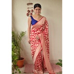Handwoven kadhiyal jari jal motif Khaddi georgette Banarasi Sarees