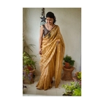 Handwoven jari wrap linen jari saree