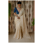 Tussar silk saree in handembroidered chikankari saree.
