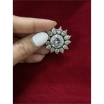 Handmade pure silver AD ring
