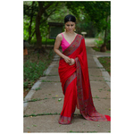 Handloom chiffon banarasi saree.