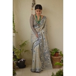 Handwoven musine dhakai jamdani saree