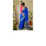 Handloom Chanderi Silk Saree with woven jari pallu.