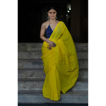 Handloom and Handembroidered chikankari mull cotton saree.