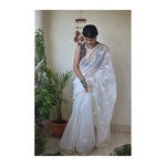 Hand embroidered and hand made kota doria chikankari saree