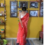 Handwoven tussar silk shibori saree
