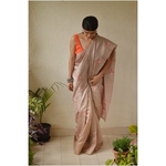 Handwoven & Hand embroidered tussar silk saree