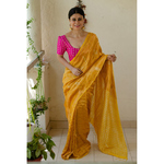 Handwoven Twill jamdani linen saree blended with tissue