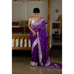 Handwoven Rupa Booti khaddi banarasi chiffon saree