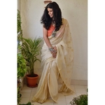 Hand embroidered and handmade kota doria chikankari saree