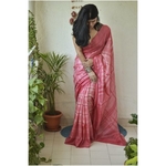 Handwoven and handmade Tussar silk shibori saree