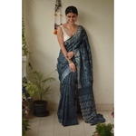 Handwoven and handmade Malbari silk saree in shibori