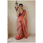 handloom handblock printed mull cotton saree