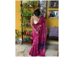 Handwoven and handmade Malbari silk saree in shibori