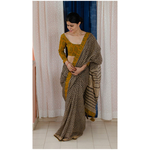 Hand block printed and natural dyed kota doria saree with natural dyed Ajrakh patch work border and tassel.