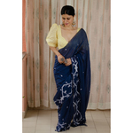 Handspun handwoven pure muslin cotton Jamdani motifs saree.