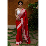 Handwoven Rupa Booti khaddi banarasi chiffon saree.