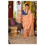 Handwoven jamdani bootis motif linen saree