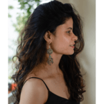 Handmade pure silver earring in antique look