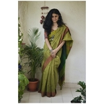 Handwoven tussar silk saree.