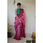 Handwoven and handmade Malbari silk saree in shibori
