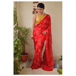 Handmade Bandhani gaji silk saree