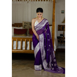 Handwoven Rupa Booti khaddi banarasi chiffon saree
