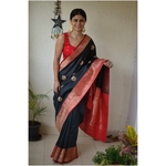 Handwoven Tussar Banarasi saree with kadhwa motif saree with jari border and pallu