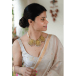 Handmade pure kundan silver neckless in gold plated.