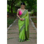 Handloom chiffon banarasi saree.