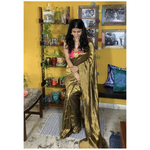 Handloom Twill linen saree blended with tissue blended