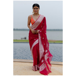 Handwoven Rupa Booti khaddi banarasi chiffon saree