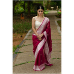 Handwoven Rupa Booti khaddi banarasi chiffon saree